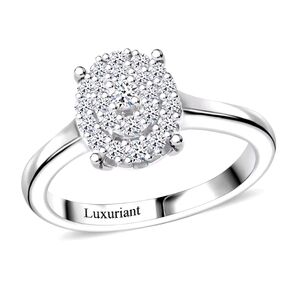 Silver Lab Grown Diamond Ring
